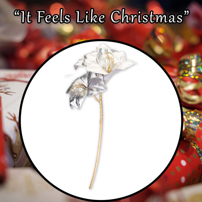 Christmas Amarylis Spray Decoration 56cm x 22cm Silver X 1
