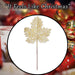 Christmas Glitter Maple Leaf Spray Decoration 45cm x 22cm Gold X 1