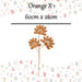 Christmas Long Stem with Glitter Decoration 60cm x 22cm Orange X 1