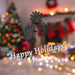 Christmas Long Stem with Glitter Decoration 60cm x 22cm Black X 1