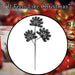 Christmas Long Stem with Glitter Decoration 60cm x 22cm Black X 1