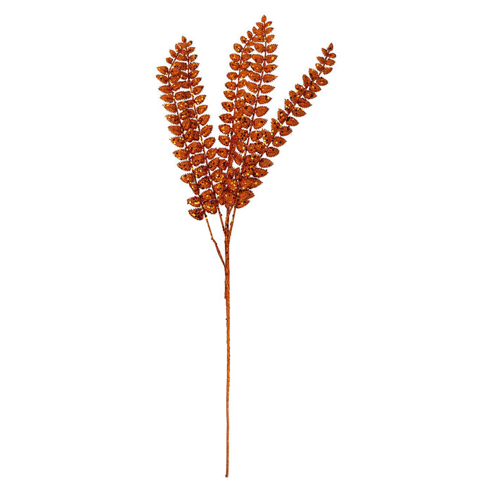 Christmas Long Stem with Glitter Decoration 80cm x 27cm Orange X 1