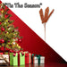 Christmas Long Stem with Glitter Decoration 80cm x 27cm Orange X 1