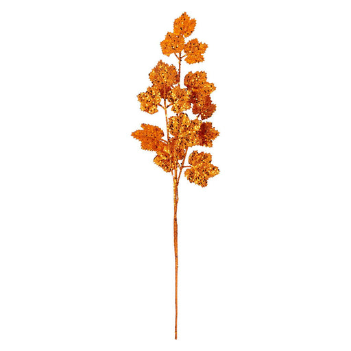 Christmas Long Stem with Glitter Decoration 65cm x 20cm Orange X 1