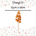Christmas Long Stem with Glitter Decoration 65cm x 20cm Orange X 1