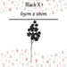 Christmas Long Stem with Glitter Decoration 65cm x 20cm Black X 1