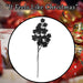 Christmas Long Stem with Glitter Decoration 65cm x 20cm Black X 1