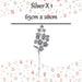 Christmas Long Stem with Glitter Decoration 65cm x 20cm Silver X 1