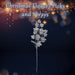 Christmas Long Stem with Glitter Decoration 65cm x 20cm Silver X 1
