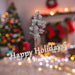 Christmas Long Stem with Glitter Decoration 65cm x 20cm Silver X 1