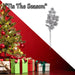 Christmas Long Stem with Glitter Decoration 65cm x 20cm Silver X 1