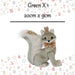 Christmas Velvet Fox Decoration 20cm x 9cm Green X 1