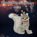 Christmas Velvet Fox Decoration 20cm x 9cm Green X 1