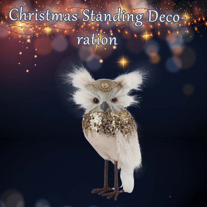 Christmas Velvet Owl Decoration 23cm x 15cm Green X 1