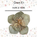 Christmas Velvet Flower Decoration 11cm x 11cm Green X 1