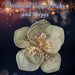 Christmas Velvet Flower Decoration 11cm x 11cm Green X 1