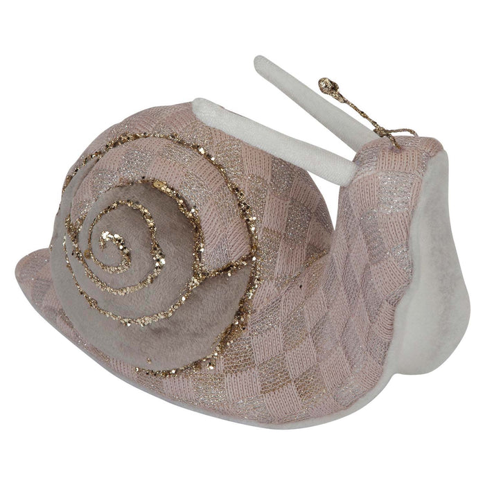 Christmas Velvet Snail Decoration 14cm x 21cm Brown X 1