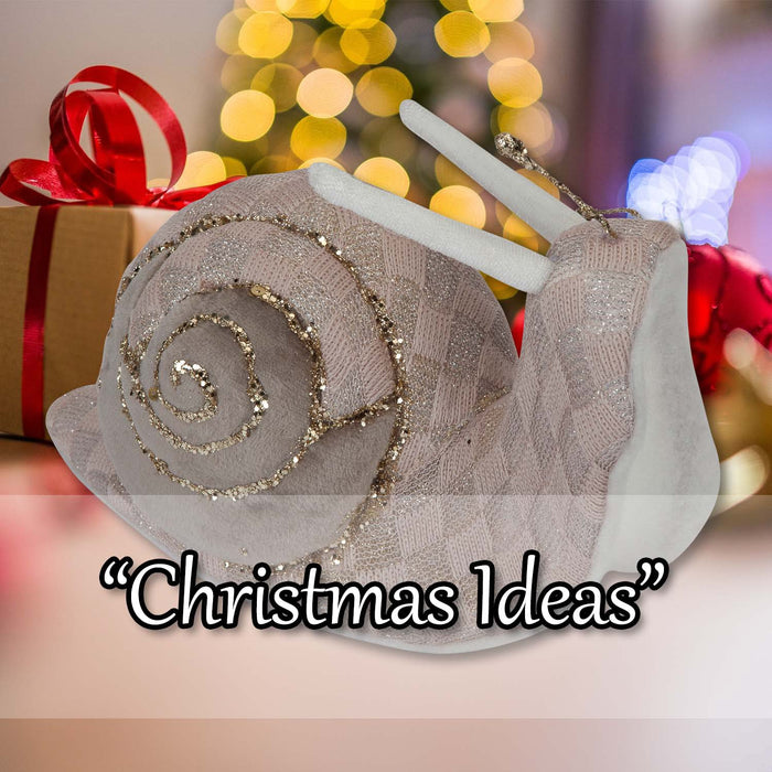 Christmas Velvet Snail Decoration 14cm x 21cm Brown X 1