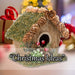 Christmas Bird House Decoration 15cm x 16cm Green X 1