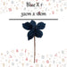 Christmas Fabric Poinsettia Pick 32cm x 18cm Blue X 1