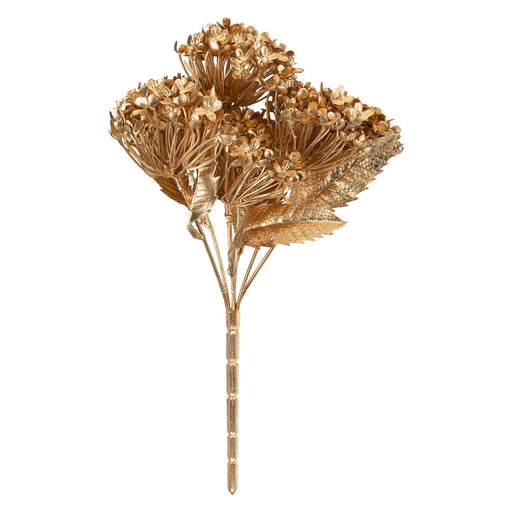 Christmas Metallic Hydrangea Bush 33cm x 22cm Gold X 1
