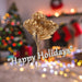 Christmas Metallic Hydrangea Bush 33cm x 22cm Gold X 1