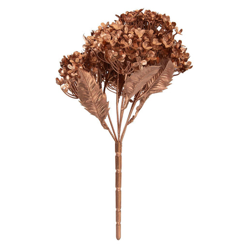 Christmas Metallic Hydrangea Bush 33cm x 22cm Copper X 1