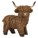 Highland Cow Ornament Soft Toy Decoration Brown - 13cm x 7cm