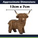 Highland Cow Ornament Soft Toy Decoration Brown - 13cm x 7cm