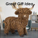 Highland Cow Ornament Soft Toy Decoration Brown - 13cm x 7cm