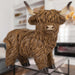 Highland Cow Ornament Soft Toy Decoration Brown - 13cm x 7cm