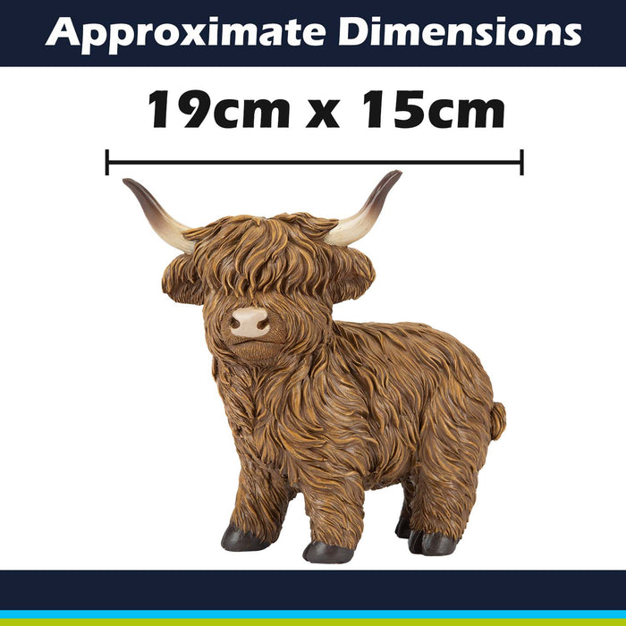 Highland Cow Ornament Soft Toy Decoration Brown - 19cm x 15cm
