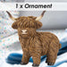 Highland Cow Ornament Soft Toy Decoration Brown - 19cm x 15cm