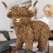 Highland Cow Ornament Soft Toy Decoration Brown - 19cm x 15cm
