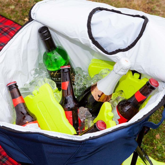 Cooler Bag On Stand Folding Cooling Storage Standing Indigo