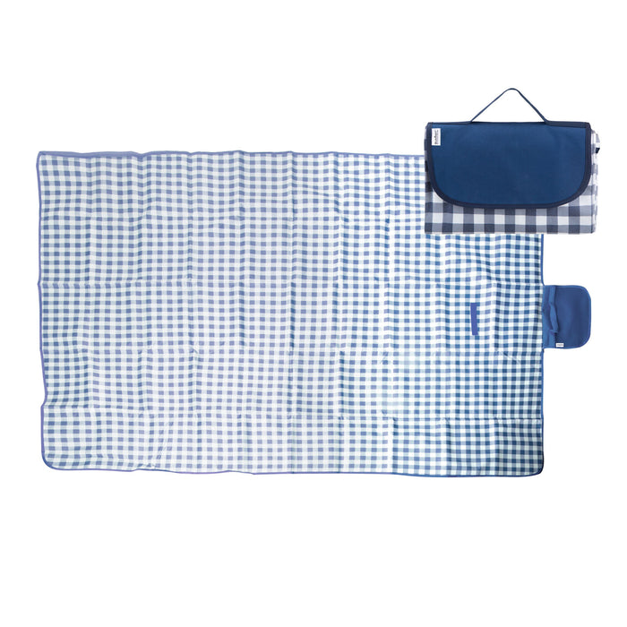 Navy Oxford Picnic Blanket - Waterproof Gingham - Summit