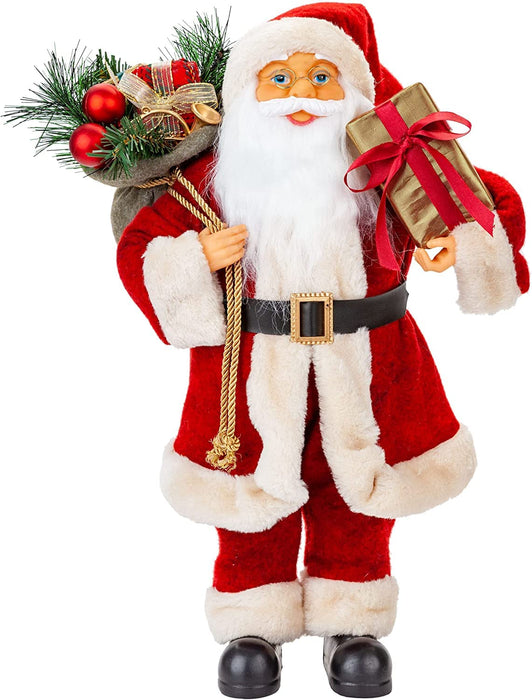 Luxury Standing Red Father Christmas Figure