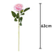 Artificial Pink Rose Flowers Elegant Rose - Green Leaf-Stem 1 x Pink Rose 63cm