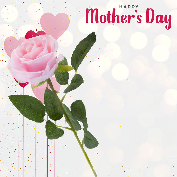 Artificial Pink Rose Flowers Elegant Rose - Green Leaf-Stem 1 x Pink Rose 63cm