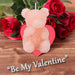 Valentines Scented Rose Candle Bear Loved Ones - Romantic Gift Pink