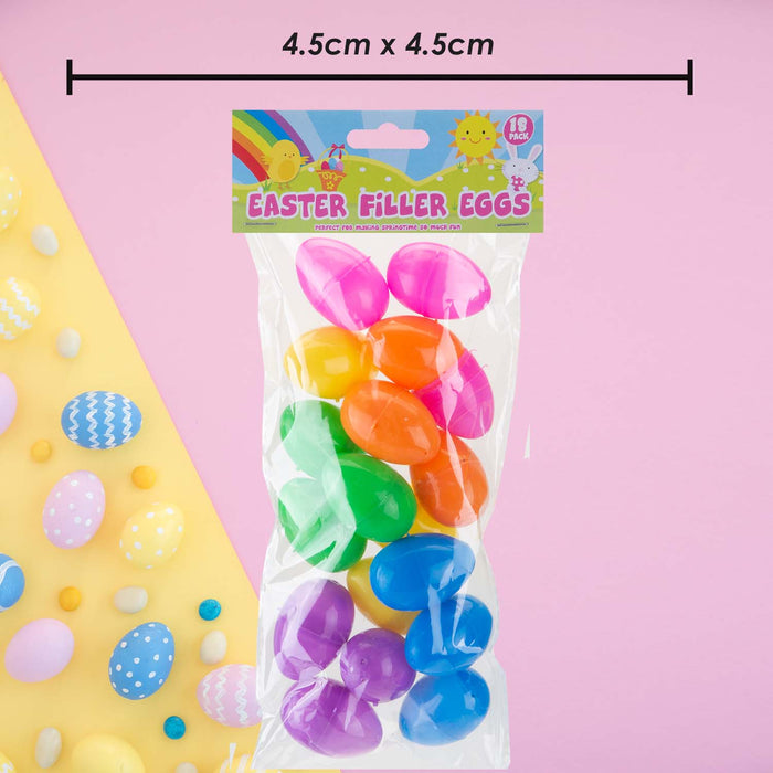 Easter Fillable Egg Hunt Set 4.5cm x 4.5cm Multicolour X 18