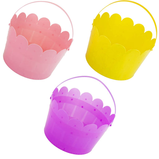 Plastic Easter Bucket With Handle Egg Hunt 12. 5cm x 17cm