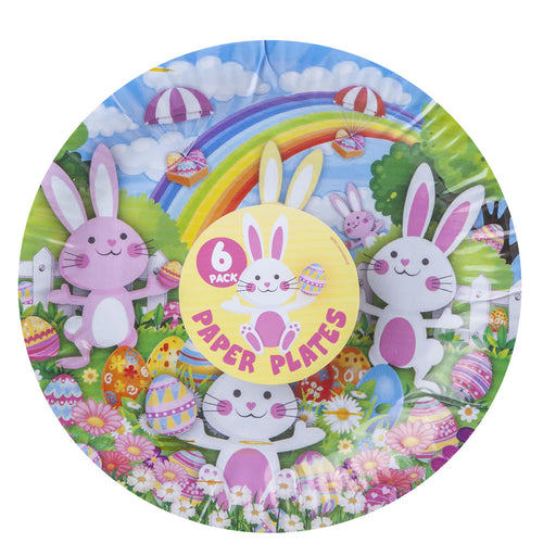 Easter Paper Plate Picnic-Party Accessories Easter Bunny Design 8 Pack - 9 "