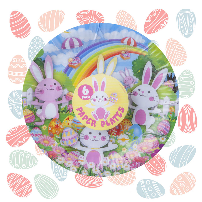 Easter Paper Plate Picnic-Party Accessories Easter Bunny Design 8 Pack - 9 "