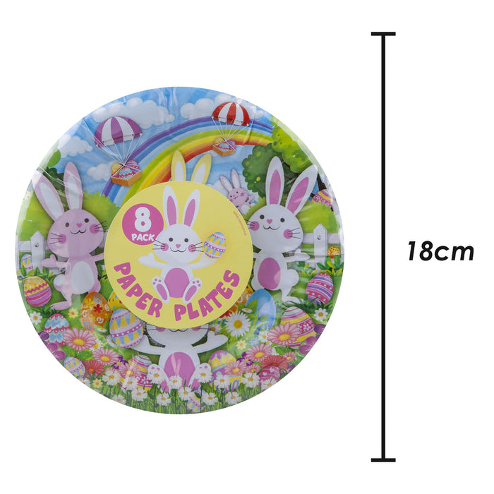 Easter Paper Plate Picnic-Party Accessories Easter Bunny Design 8 Pack - 7 "