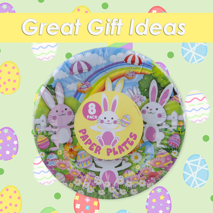 Easter Paper Plate Picnic-Party Accessories Easter Bunny Design 8 Pack - 7 "