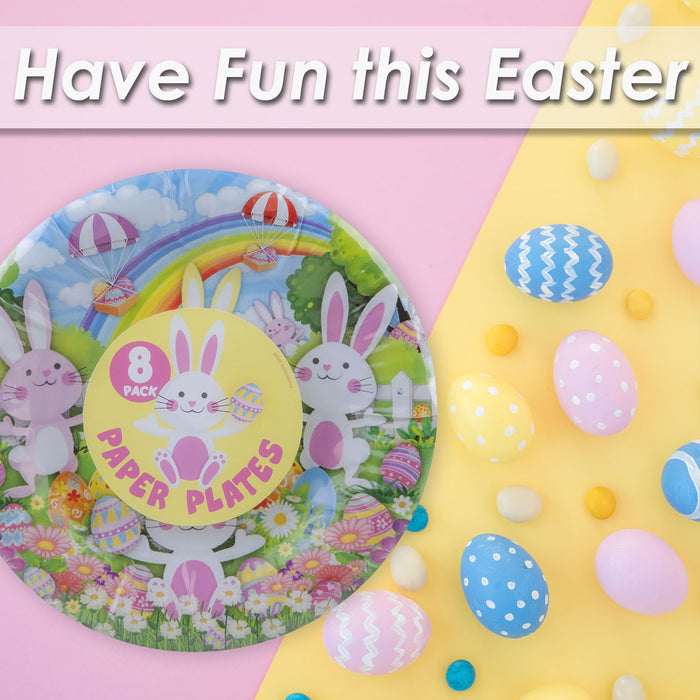 Easter Paper Plate Picnic-Party Accessories Easter Bunny Design 8 Pack - 7 "