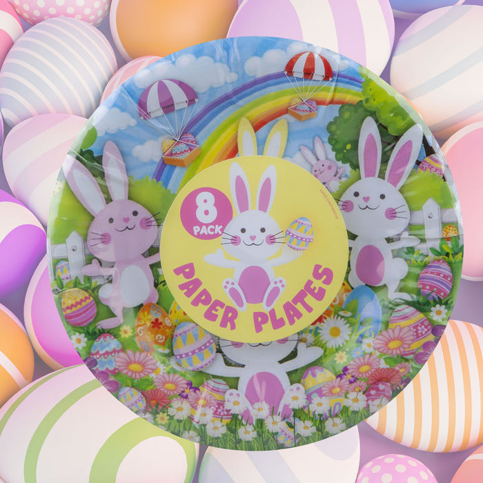 Easter Paper Plate Picnic-Party Accessories Easter Bunny Design 8 Pack - 7 "