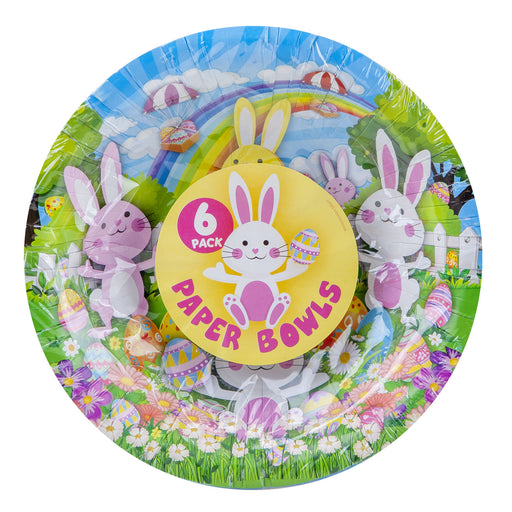 Easter Paper Bowl Picnic-Party Accessories Easter Bunny Design 6 Pack - 6 "