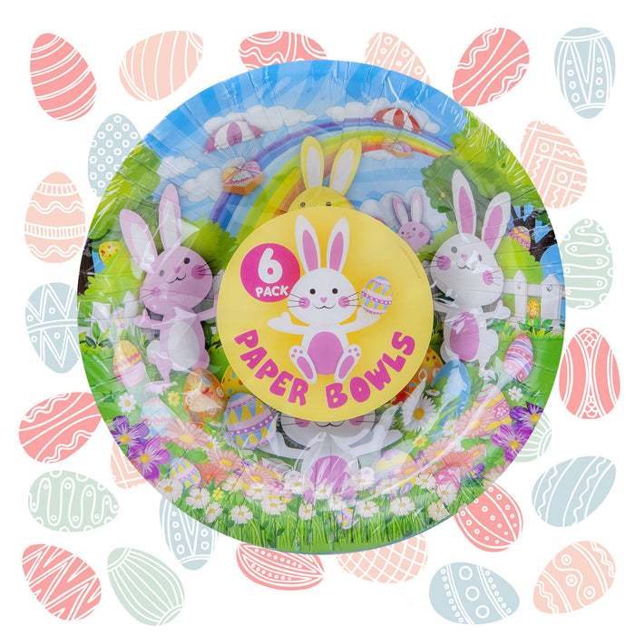 Easter Paper Bowl Picnic-Party Accessories Easter Bunny Design 6 Pack - 6 "